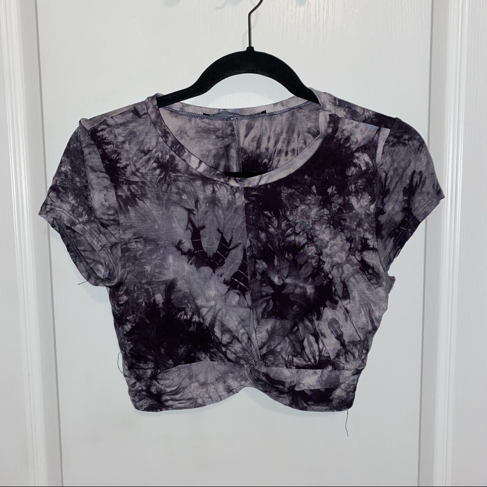 Rebel Sugar marble cropped t-shirt